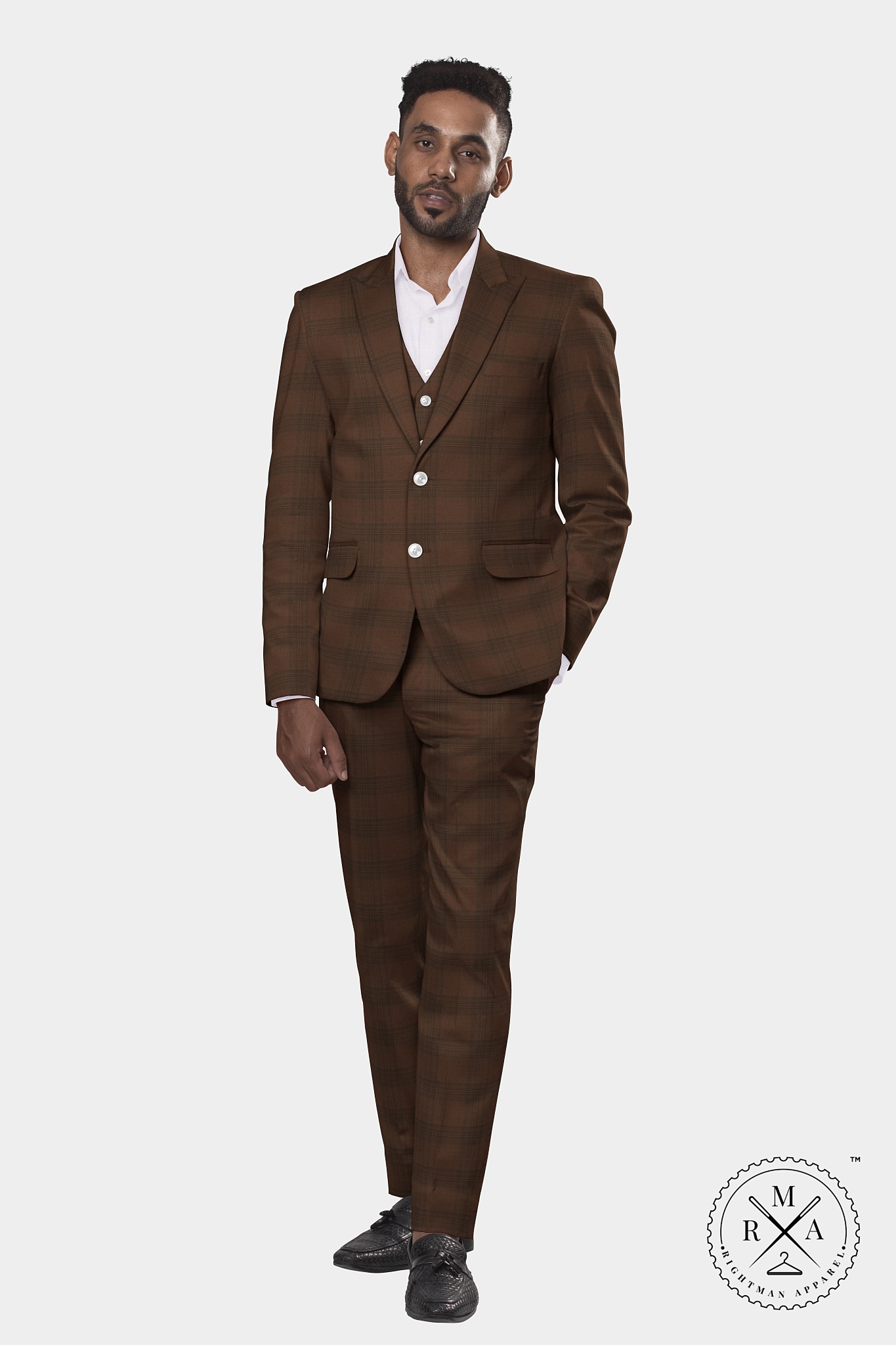 Cocoa Brown Colour Three Piece Suit SU330